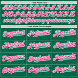Custom Green Pink-White Star Raglan Sleeves Authentic Baseball Jersey
