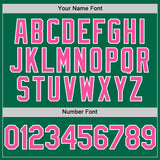 Custom Green Pink-White Star Raglan Sleeves Authentic Baseball Jersey