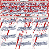 Custom White Navy-Red Splatter Brush Stroke Star Raglan Sleeves Authentic Baseball Jersey