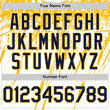 Custom White Navy-Gold Splatter Brush Stroke Star Raglan Sleeves Authentic Baseball Jersey