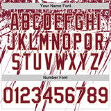 Custom White Crimson Cream-Black Splatter Brush Stroke Star Raglan Sleeves Authentic Baseball Jersey