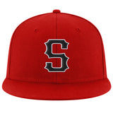 Custom Red Black-White Stitched Adjustable Snapback Hat