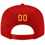 Custom Red Gold-White Stitched Adjustable Snapback Hat