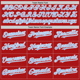 Custom Red Light Blue-White Mesh Authentic Throwback Baseball Jersey