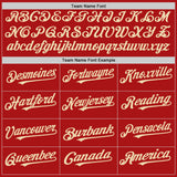Custom Red Cream Mesh Authentic Throwback Baseball Jersey