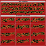 Custom Red Black-Old Gold Mesh Authentic Throwback Baseball Jersey