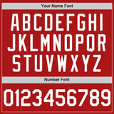 Custom Red White Authentic Throwback Baseball Jersey