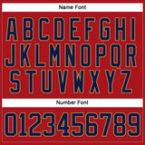 Custom Red Navy-Old Gold Hockey Jersey