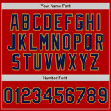 Custom Red Navy-Old Gold Authentic Baseball Jersey