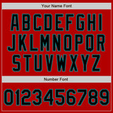 Custom Red Black-Teal Authentic Baseball Jersey