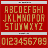 Custom Red Old Gold-Black Authentic Throwback Basketball Jersey