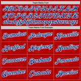 Custom Red White-Royal Authentic Throwback Basketball Jersey