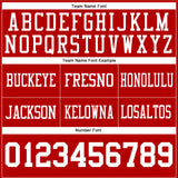 Custom Red White Authentic Football Jersey