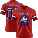 Custom Red Royal-White Authentic Football Jersey