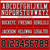 Custom Red Black-White Authentic Football Jersey