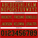 Custom Red Black-Old Gold Authentic Football Jersey