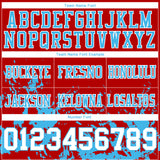 Custom Red White-Sky Blue 3D Pattern Splash Authentic Football Jersey