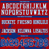 Custom Red Royal-White 3D Pattern Splash Authentic Football Jersey