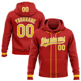 Custom Stitched Red Yellow-White Baseball Pullover Sweatshirt Hoodie