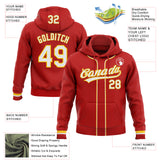 Custom Stitched Red White-Yellow Baseball Pullover Sweatshirt Hoodie