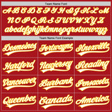 Custom Red White-Yellow Authentic Baseball Jersey
