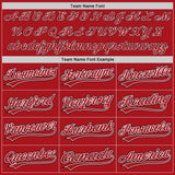 Custom Red White-Black Authentic Baseball Jersey