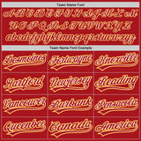 Custom Red White-Gold Authentic Baseball Jersey
