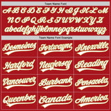 Custom Red White-Old Gold Authentic Baseball Jersey
