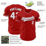 Custom Red White-Gray Authentic Baseball Jersey