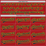 Custom Red Navy-Gold Authentic Baseball Jersey