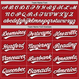 Custom Red White-Black Authentic Baseball Jersey