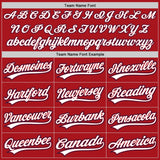 Custom Red White-Navy Authentic Baseball Jersey