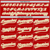 Custom Red Vegas Gold-White Authentic Baseball Jersey