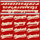 Custom Red White-Vegas Gold Authentic Baseball Jersey