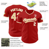 Custom Red Vegas Gold-White Authentic Baseball Jersey