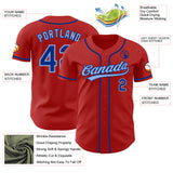 Custom Red Royal-Light Blue Authentic Baseball Jersey