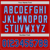 Custom Red Royal-Light Blue Authentic Baseball Jersey