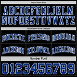 Custom Reversible Black Royal-White Double Side Sublimation Basketball Suit Jersey
