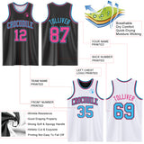 Custom Reversible Black Pink-Sky Blue Double Side Sublimation Basketball Suit Jersey