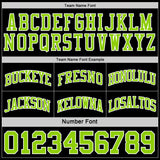 Custom Reversible Black Neon Green-White Double Side Sublimation Basketball Suit Jersey