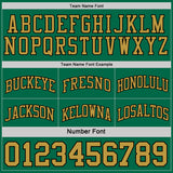 Custom Reversible Black Kelly Green-Old Gold Double Side Sublimation Basketball Suit Jersey