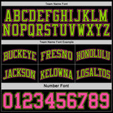 Custom Reversible Black Pink-Neon Green Double Side Sublimation Basketball Suit Jersey