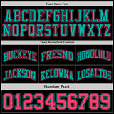 Custom Reversible Black Neon Pink-Aqua Double Side Sublimation Basketball Suit Jersey