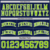 Custom Navy Neon Green-White Reversible Double Side Sublimation Basketball Suit Jersey