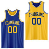 Custom Royal Gold-White Reversible Double Side Sublimation Basketball Suit Jersey