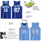 Custom Royal White-Light Blue Reversible Double Side Sublimation Basketball Suit Jersey