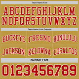 Custom Red White-Old Gold Reversible Double Side Sublimation Basketball Suit Jersey