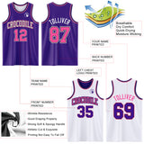Custom Purple Pink Black-White Reversible Double Side Sublimation Basketball Suit Jersey