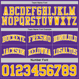 Custom Purple Gold-White Reversible Double Side Sublimation Basketball Suit Jersey