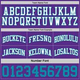 Custom Purple Teal-White Reversible Double Side Sublimation Basketball Suit Jersey